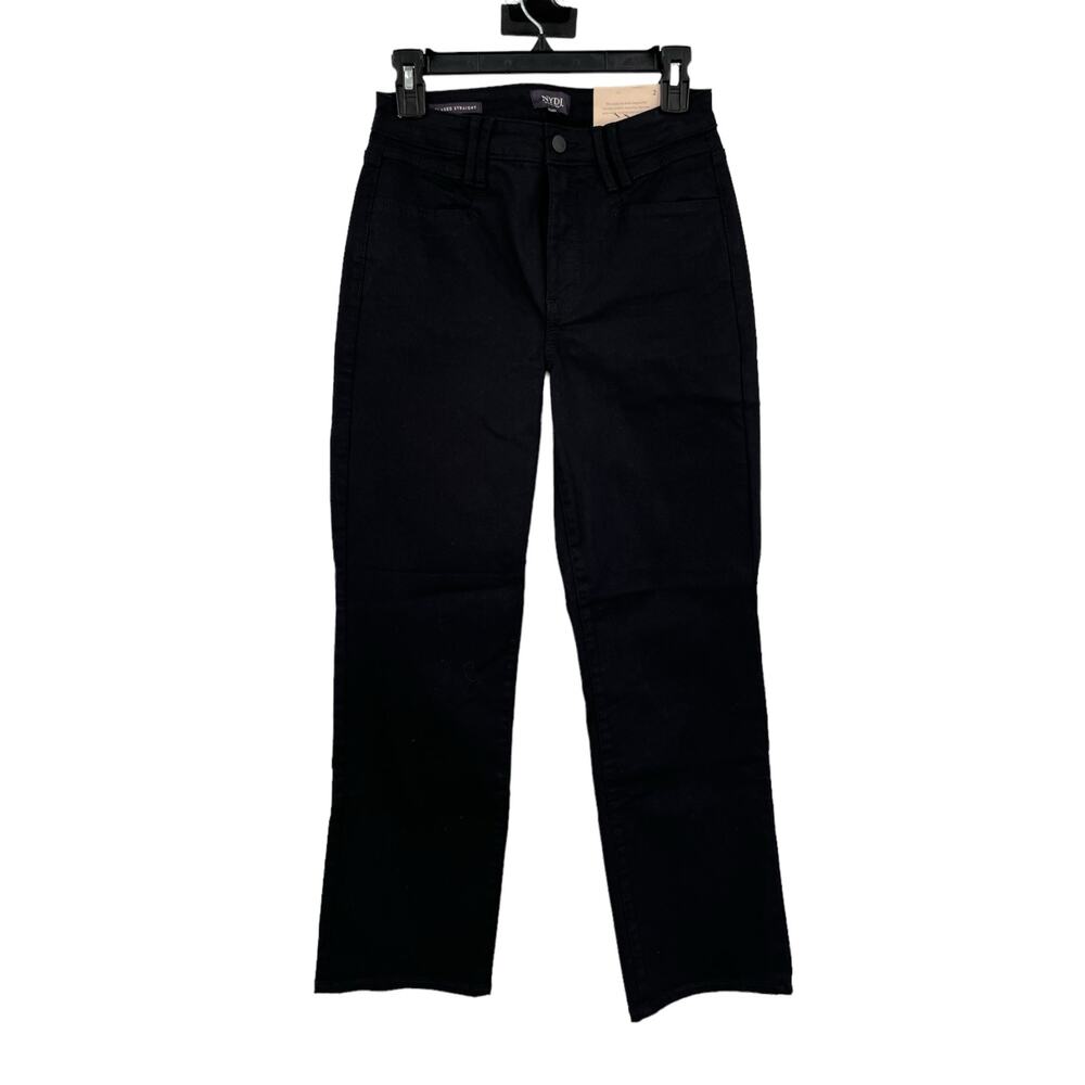 NYDJ jeans Bailey relaxed straight black size 2 NEW